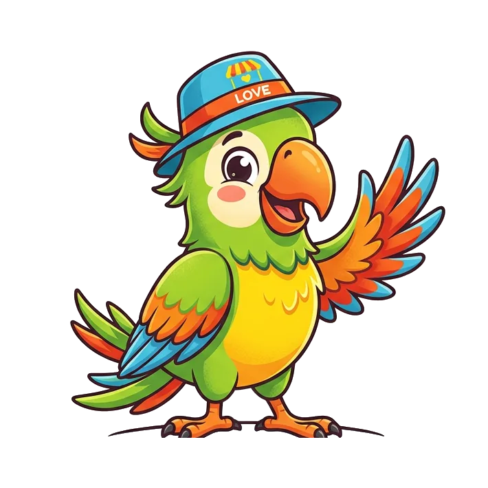 Love Awnings Parrot Mascot